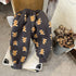 Children plus velvet sports pants fleece casual pants bear printed baby pants